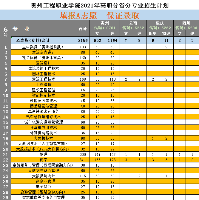 大阳城游戏·(中国)官方网站2021年高职专业招生计划(图1)